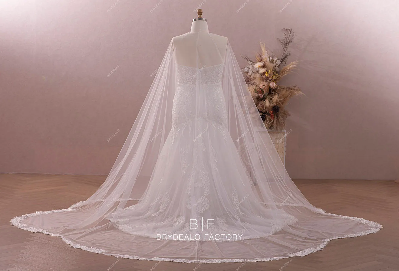 Plus Size Wild Lace Sweetheart Modern Trumpet Watteau Train Wedding Dress