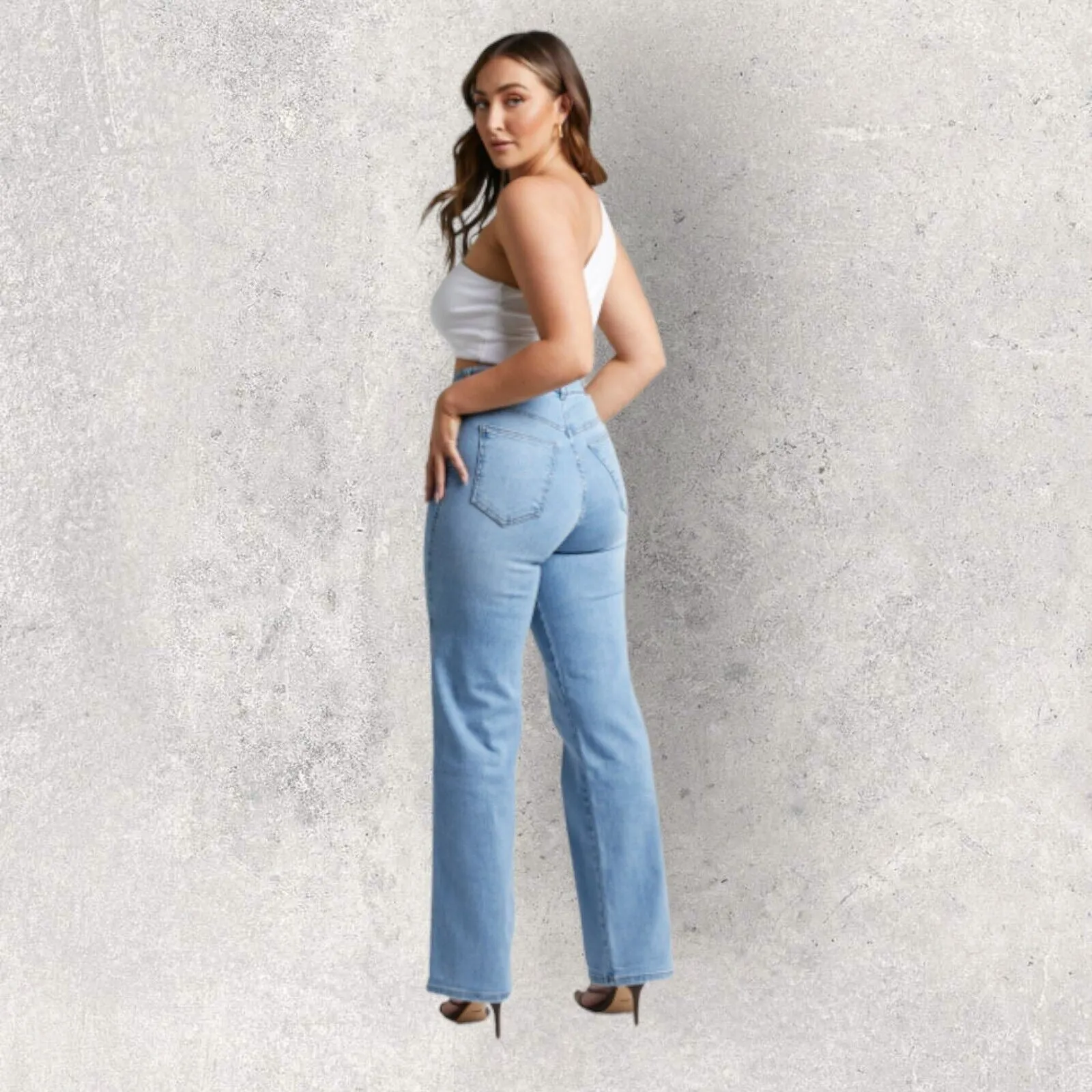 Pomodoro Blue Denim, Stretch Straight Leg Jeans UK 18  US 14 EU 48 BNWT