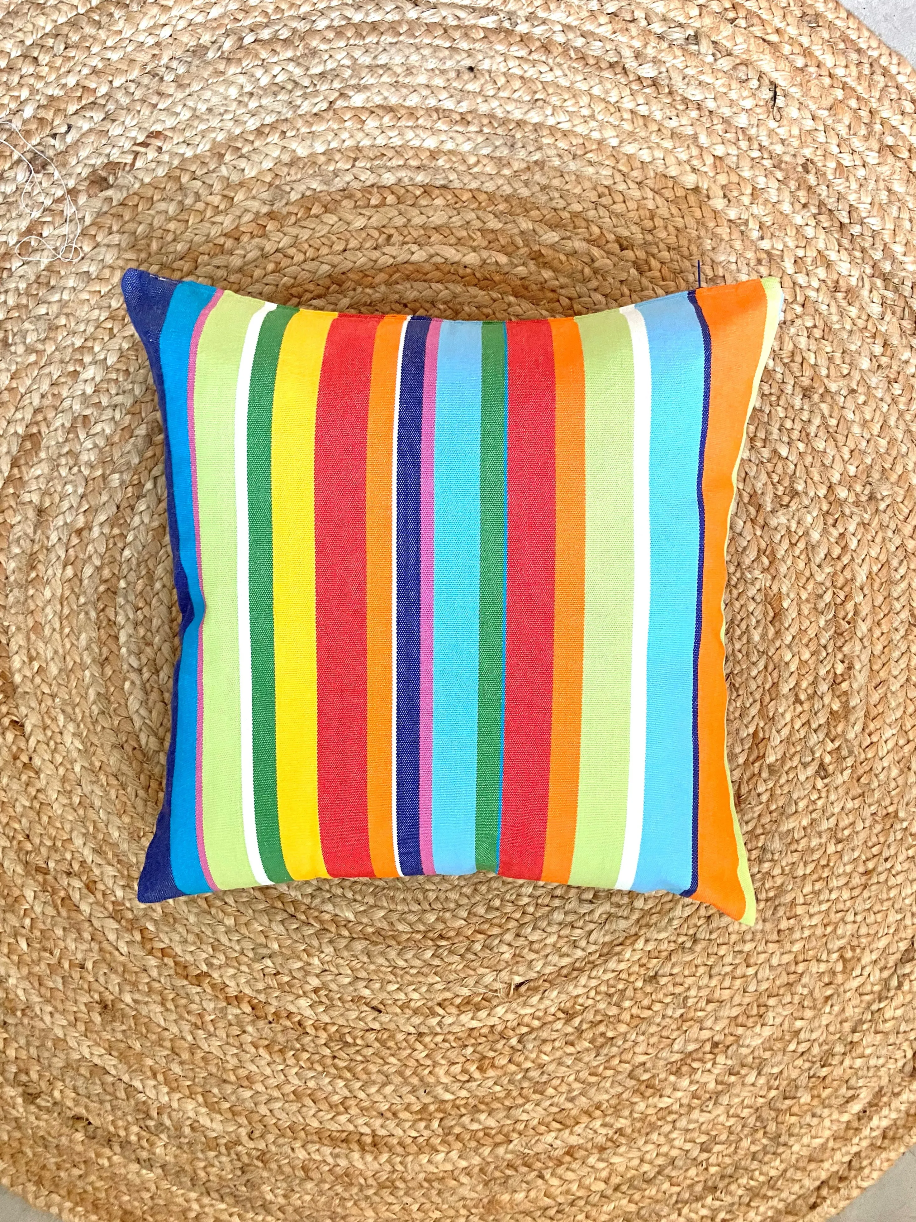 Rainbow Colorful Striped Throw Pillow | RAINBOW