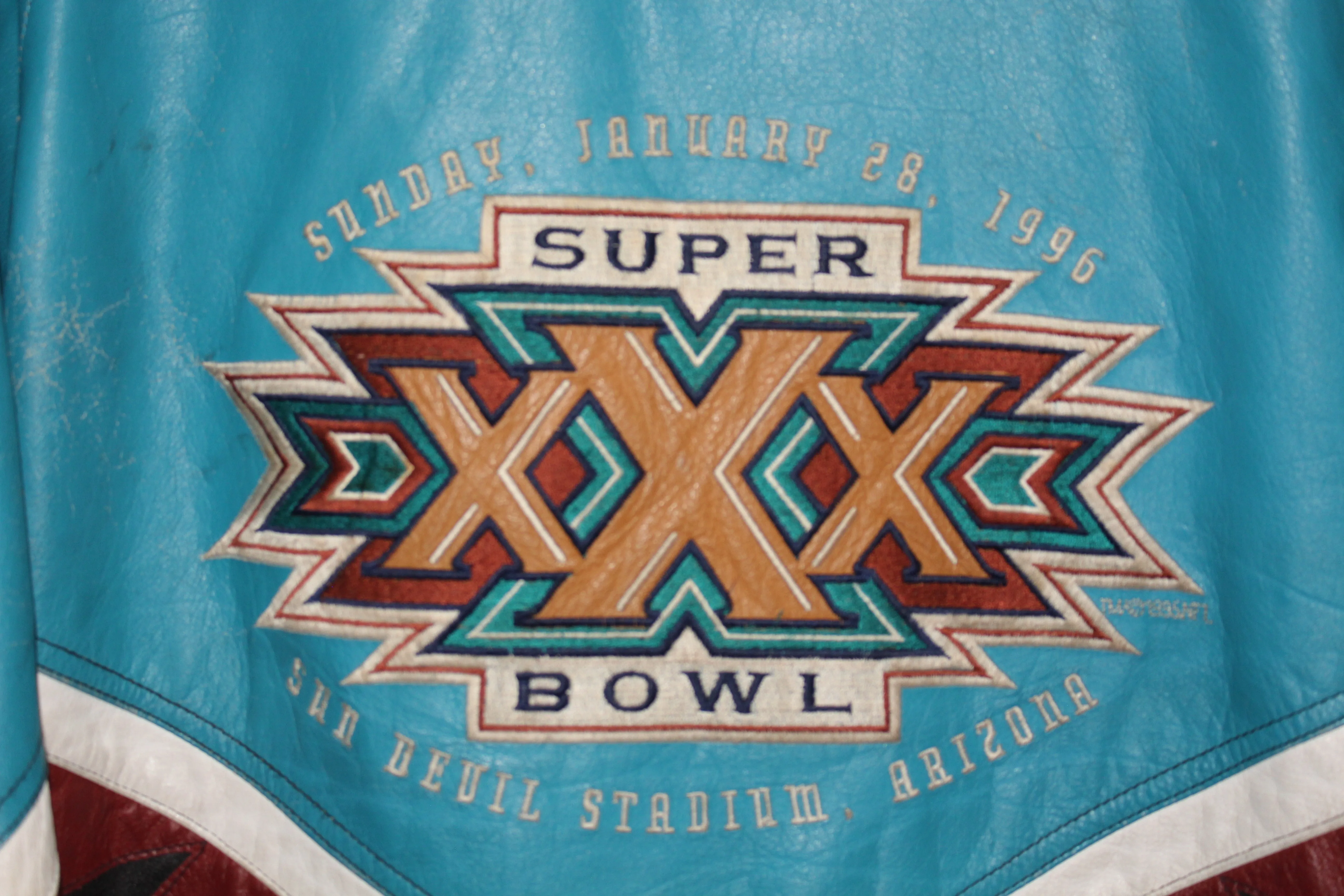 Rare 1996 Super Bowl XXX Sun Devils Stadium Leather Starter Jacket (XL)