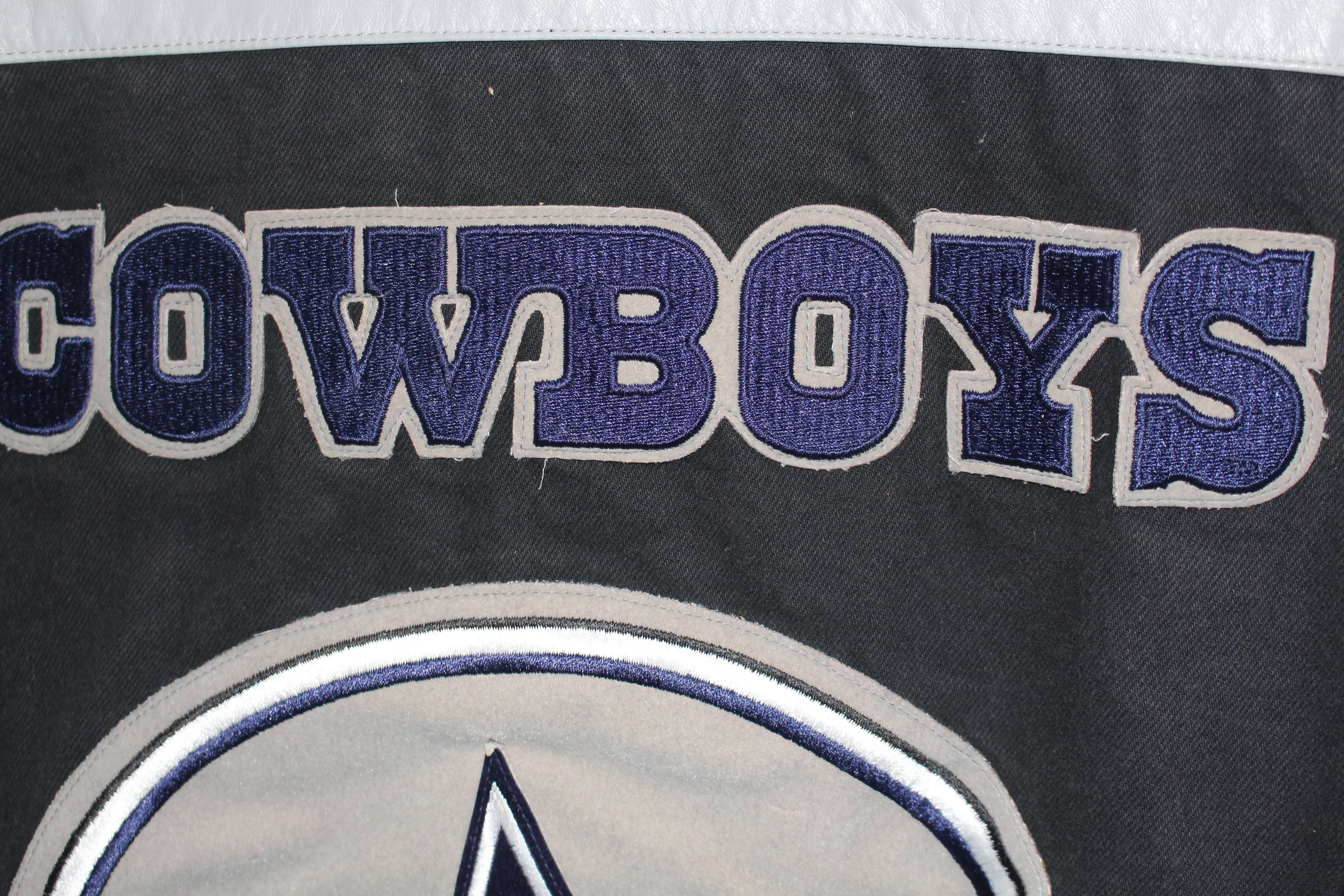 Rare Dallas Cowboys Denim Leather Jeff Hamilton Jacket (XL)