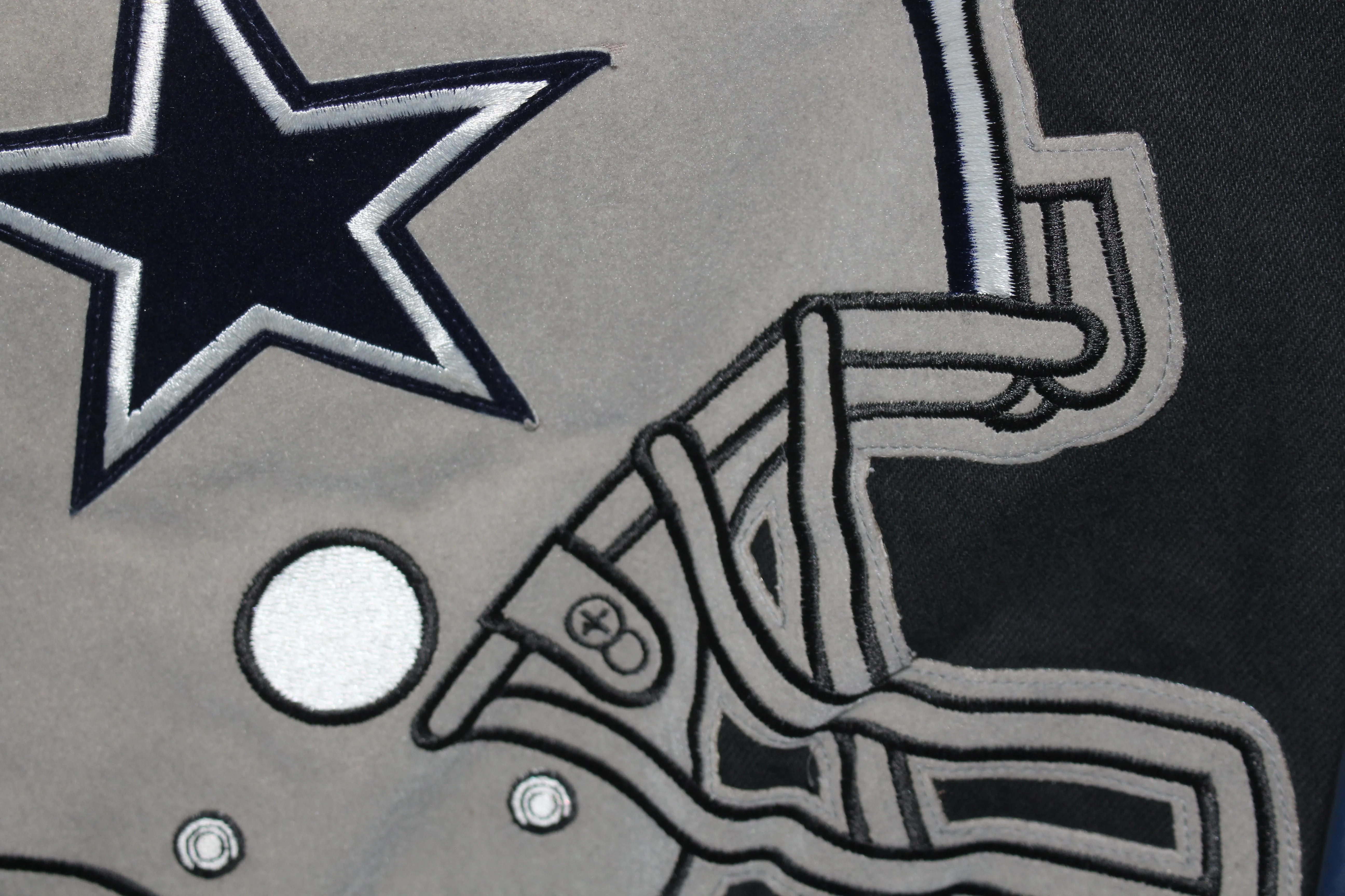 Rare Dallas Cowboys Denim Leather Jeff Hamilton Jacket (XL)