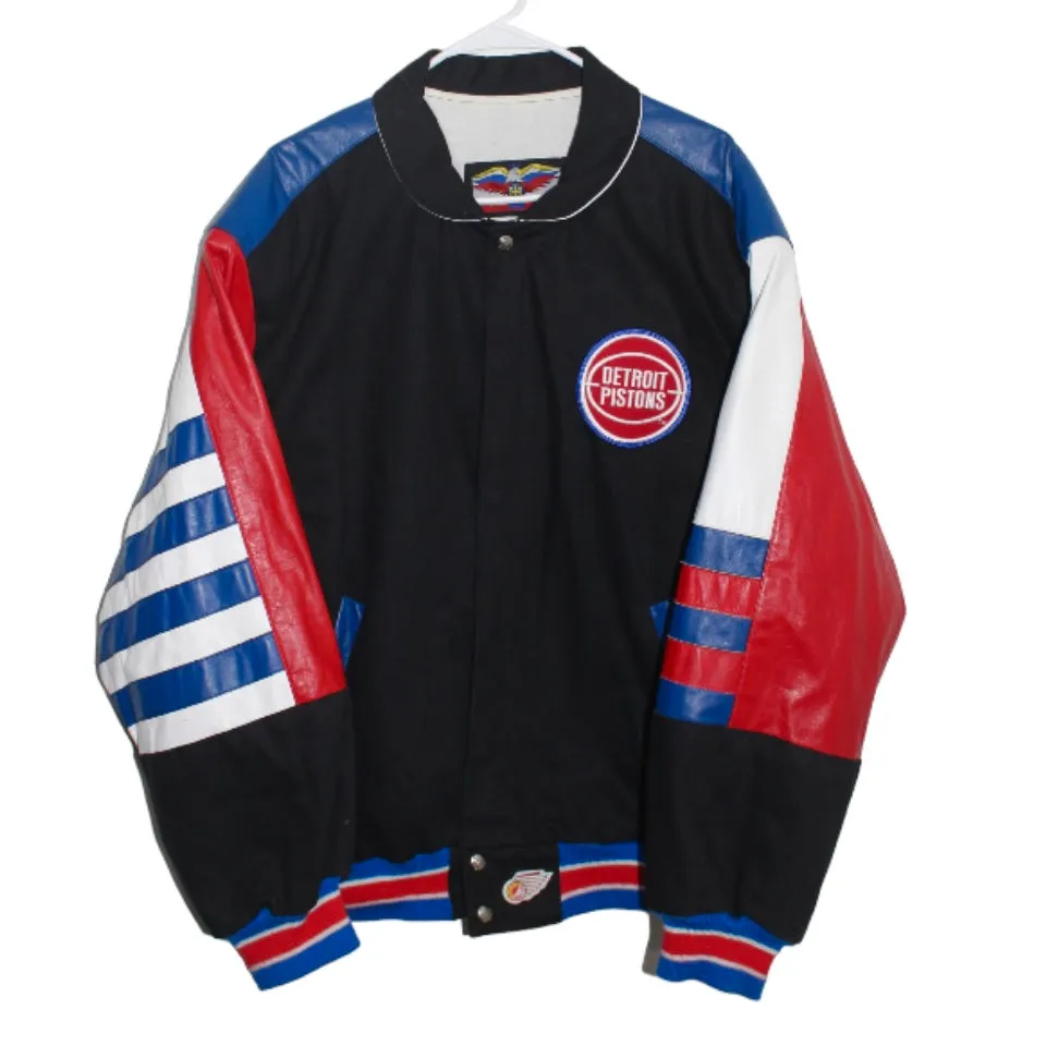 Rare Detroit Pistons Jeff Hamilton Leather Jacket (XL)