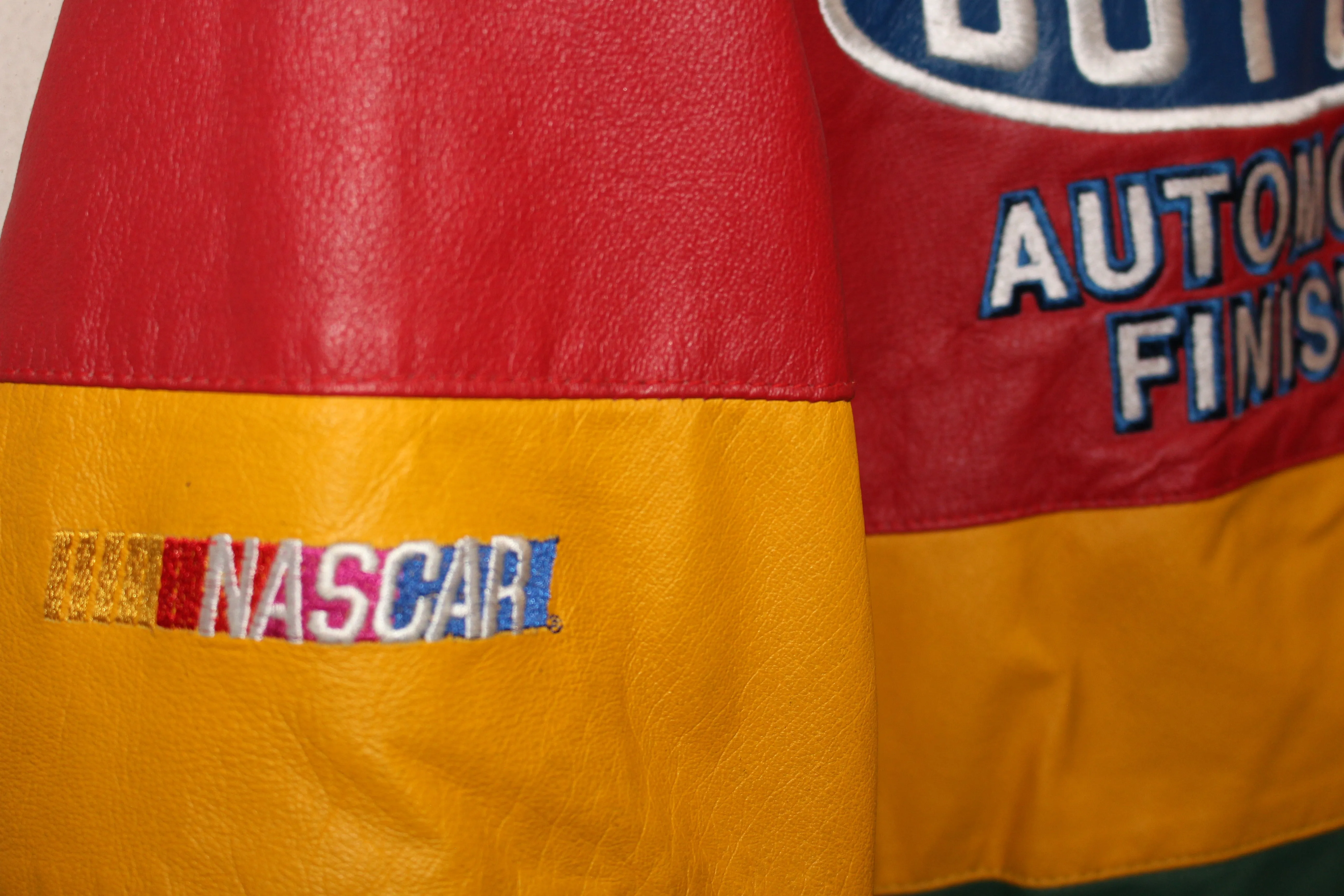 Rare DuPont Rainbow Racing NASCAR Jeff Gordon #24 Leather Jeff Hamilton Jacket (L)