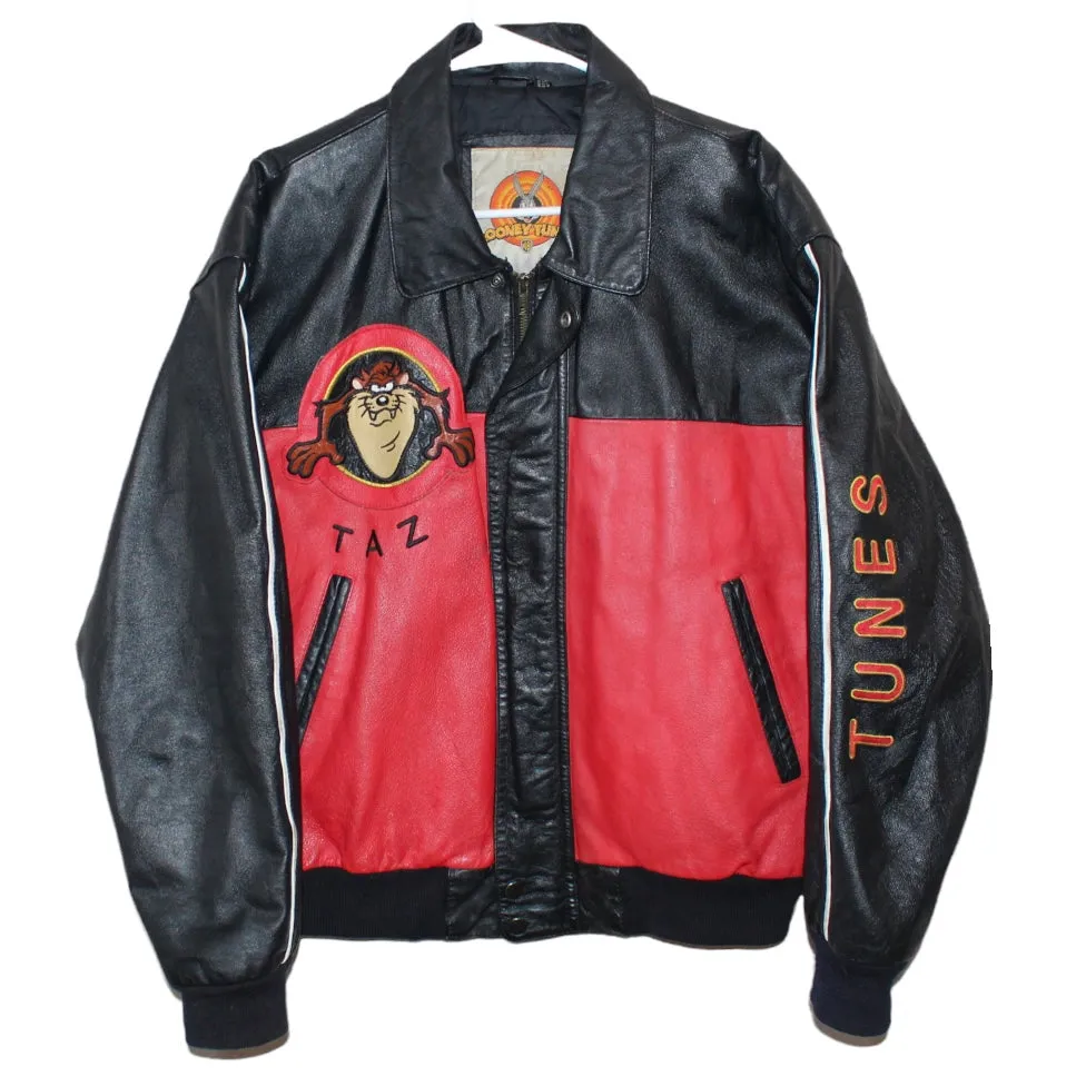 Rare Tasmanian Devil Looney Tunes Wild Man Leather Jacket (M)