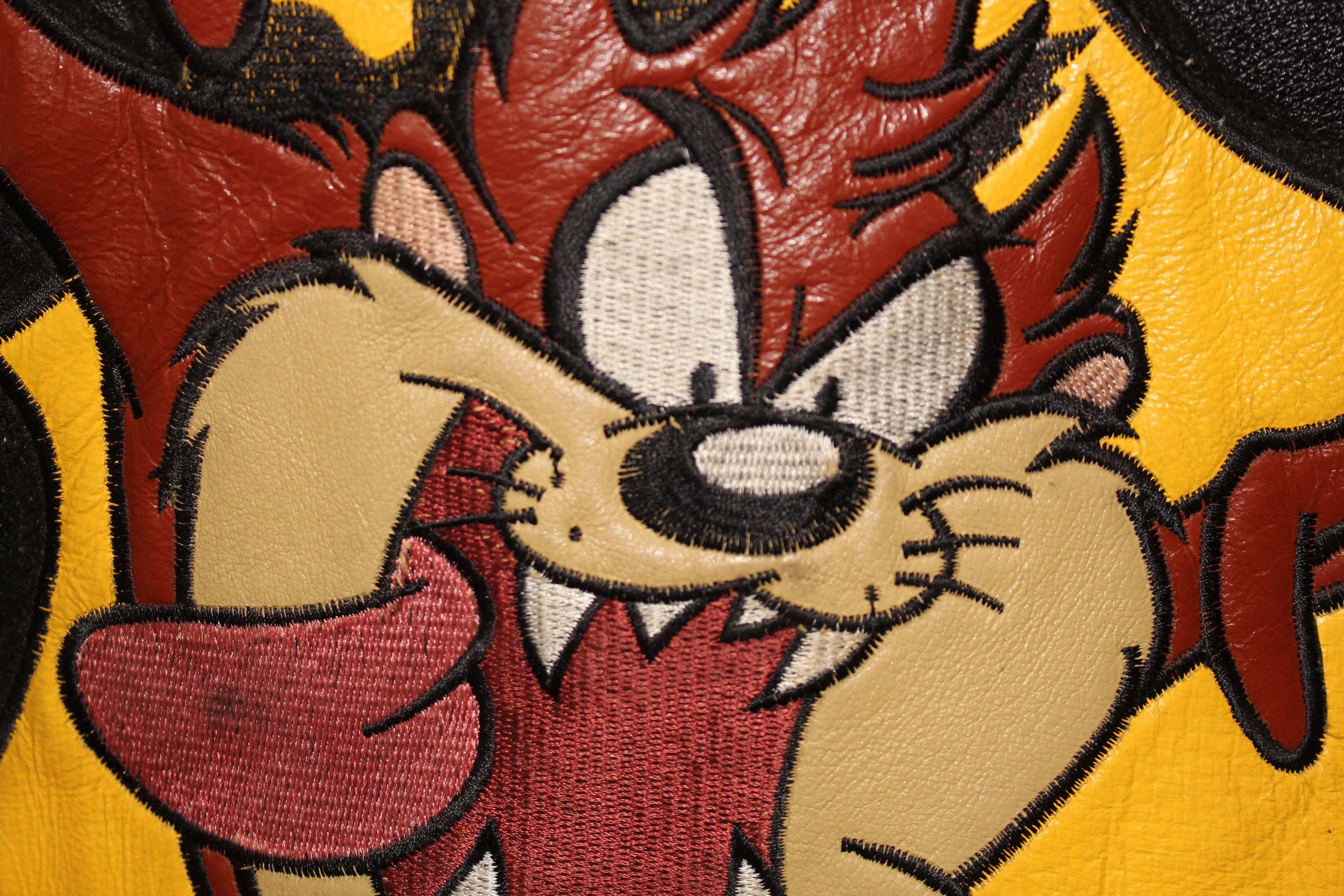 Rare Tasmanian Devil Looney Tunes Wild Man Leather Jacket (M)
