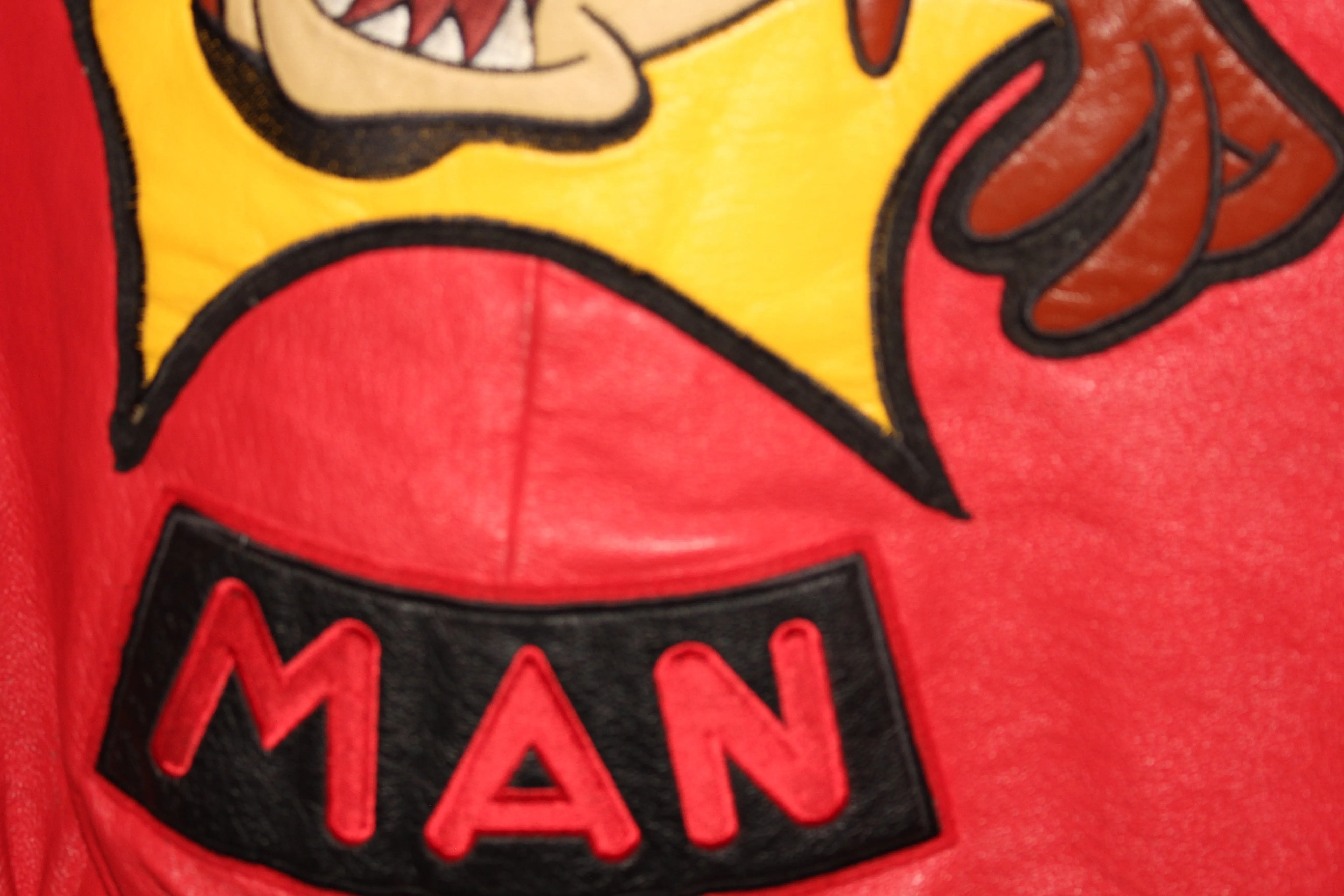 Rare Tasmanian Devil Looney Tunes Wild Man Leather Jacket (M)