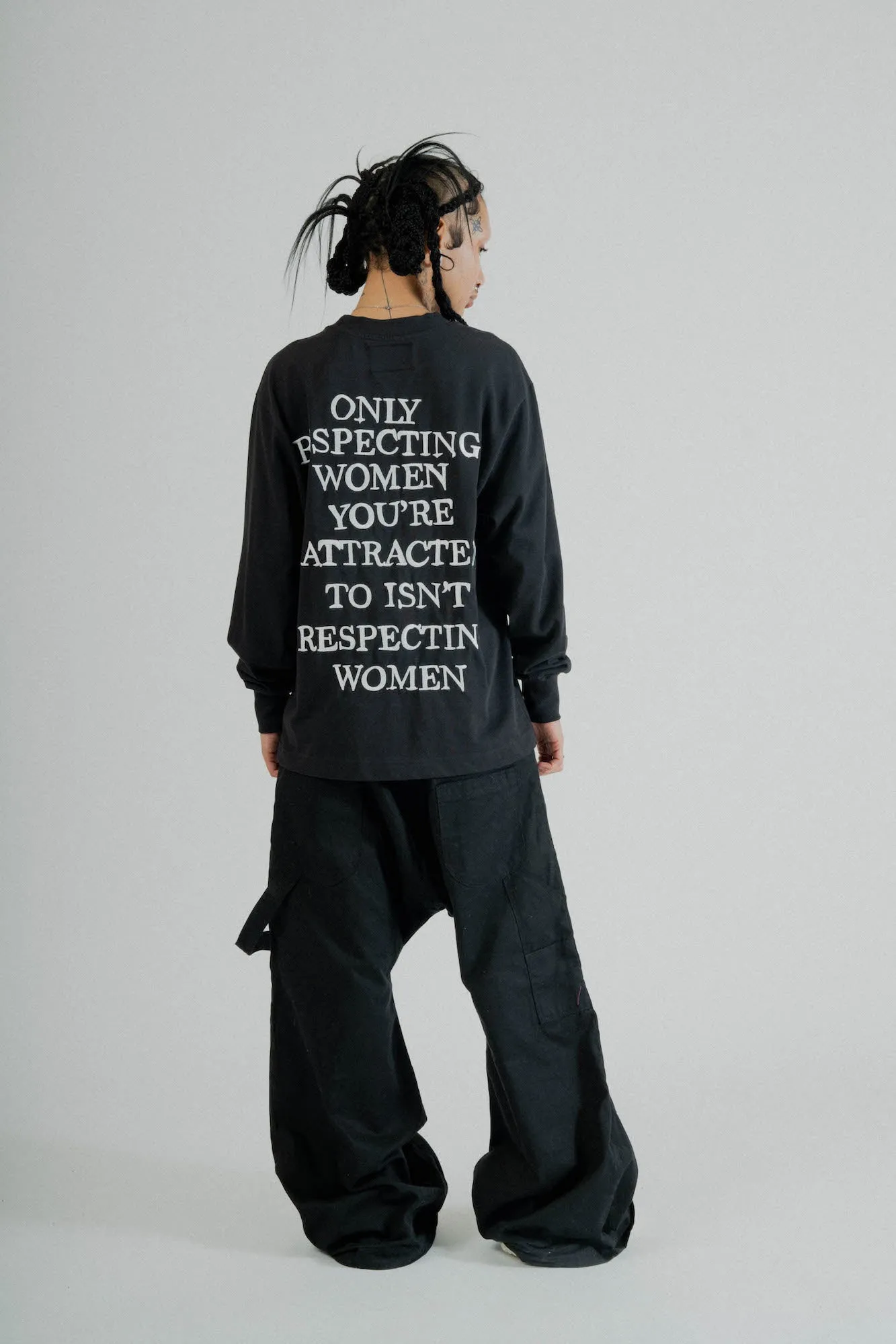 Respecting Women Cuffed L/S (Black)