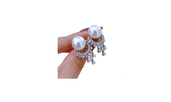 S925 sterling Silver Plated  Pearl Earrings