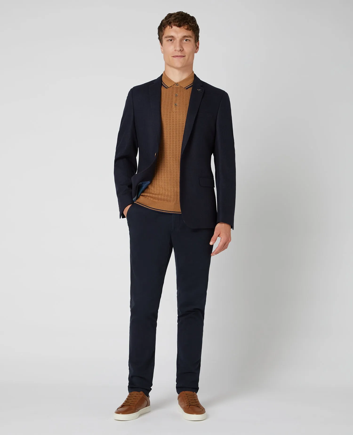 Slim Fit Merino Wool-Blend Polo Shirt