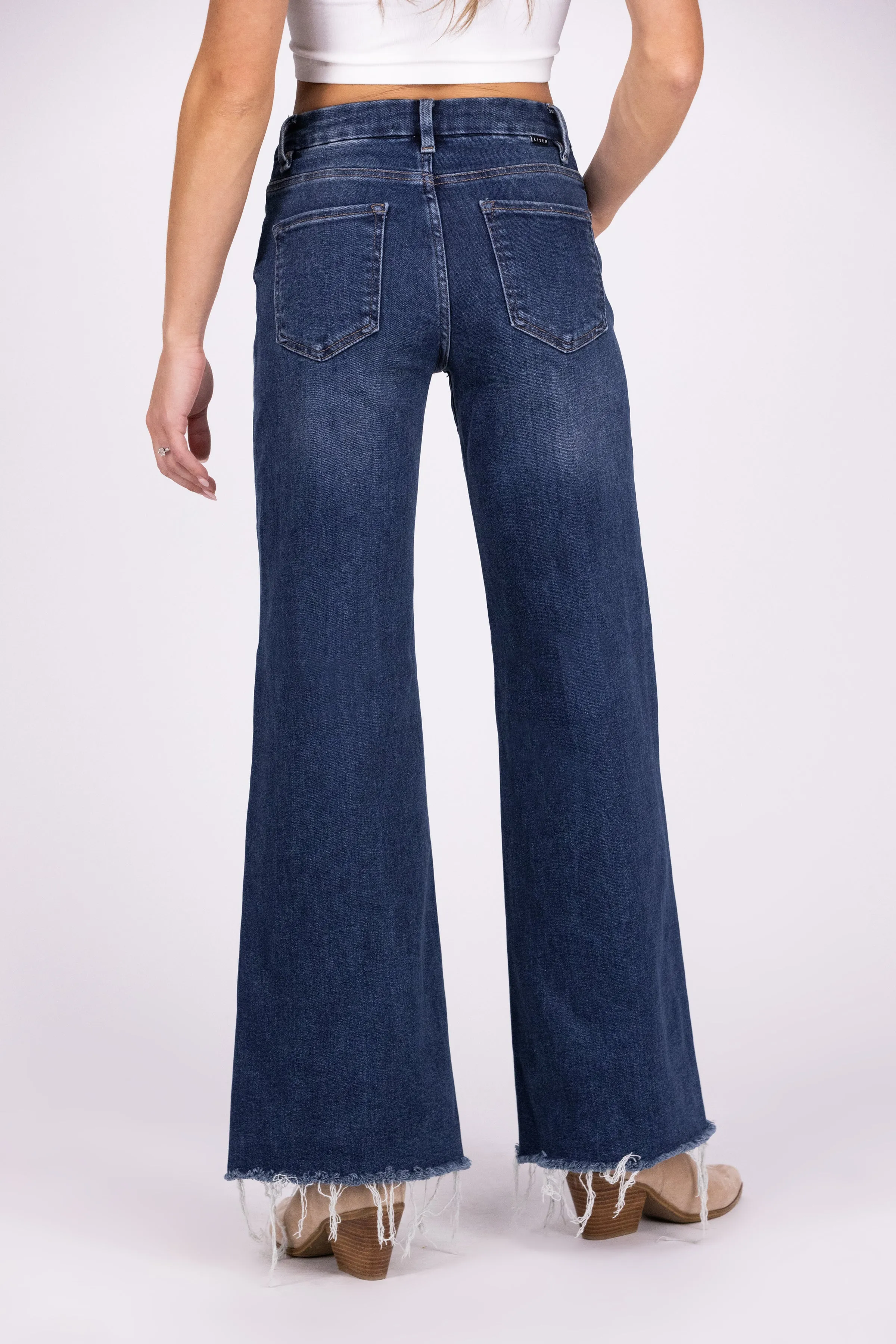 Stargazing Nights From Risen: High-Rise Tummy Control Wide Leg Denim