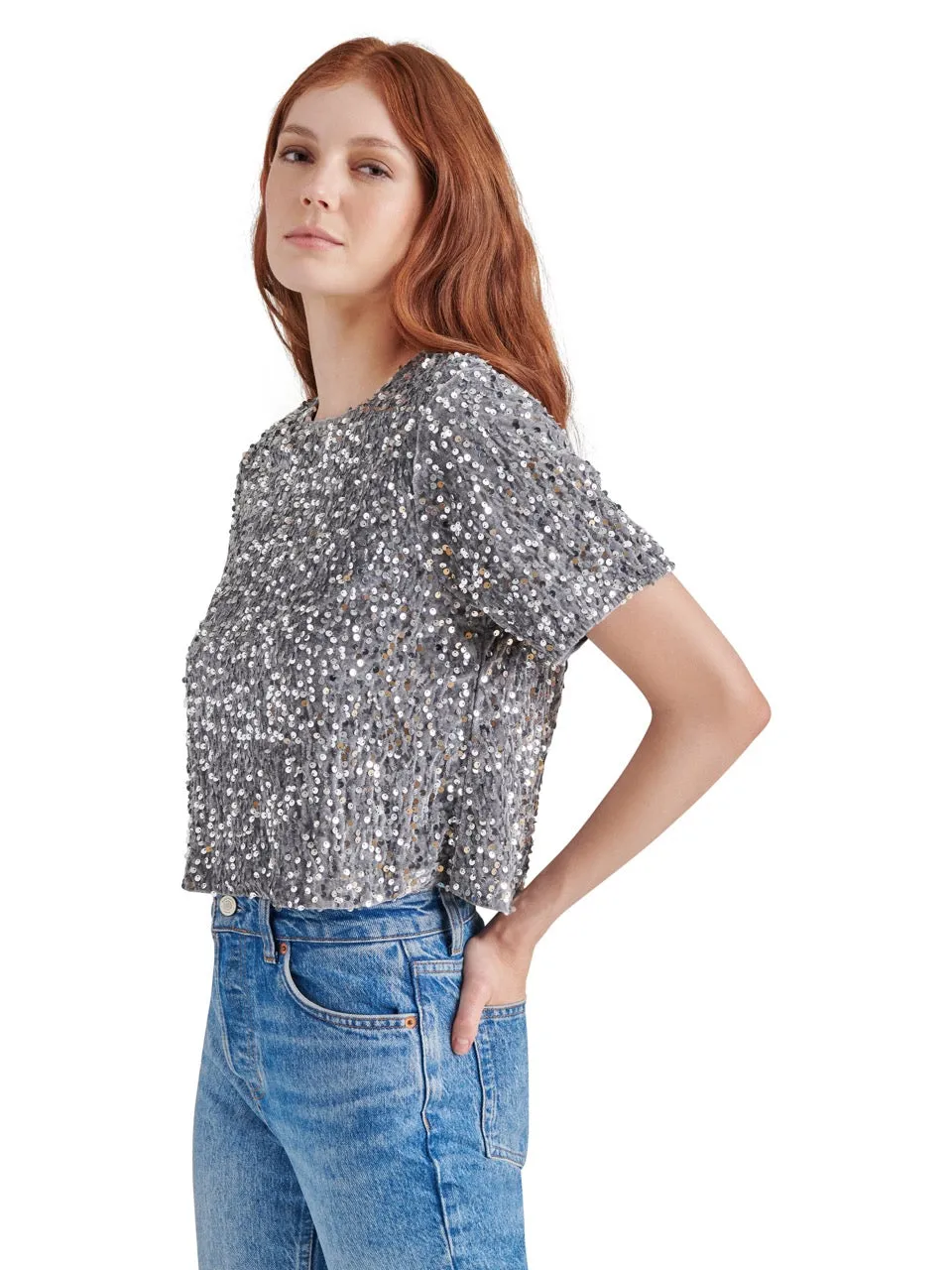 Steve Madden Cressa Sequin Velvet Top