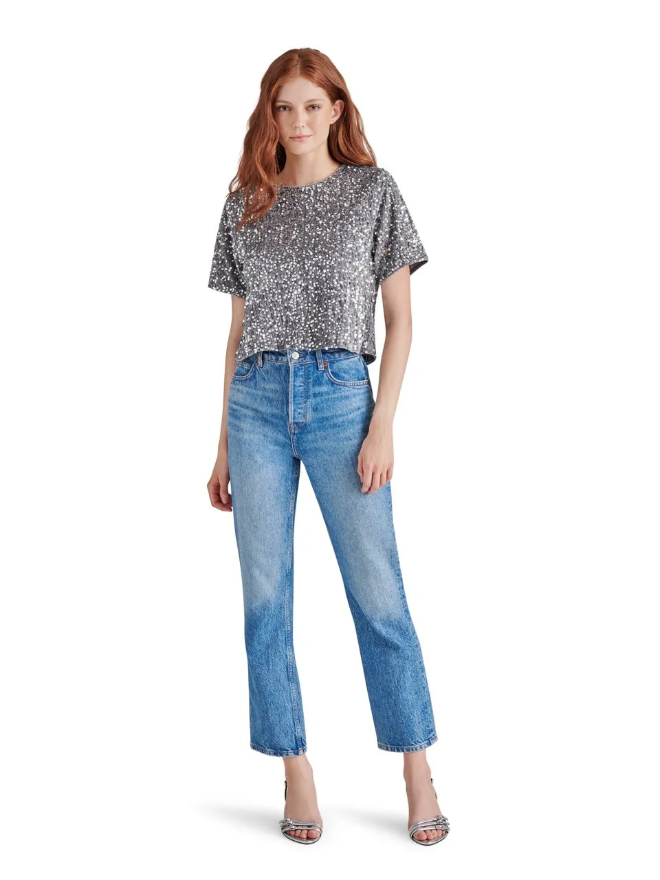 Steve Madden Cressa Sequin Velvet Top