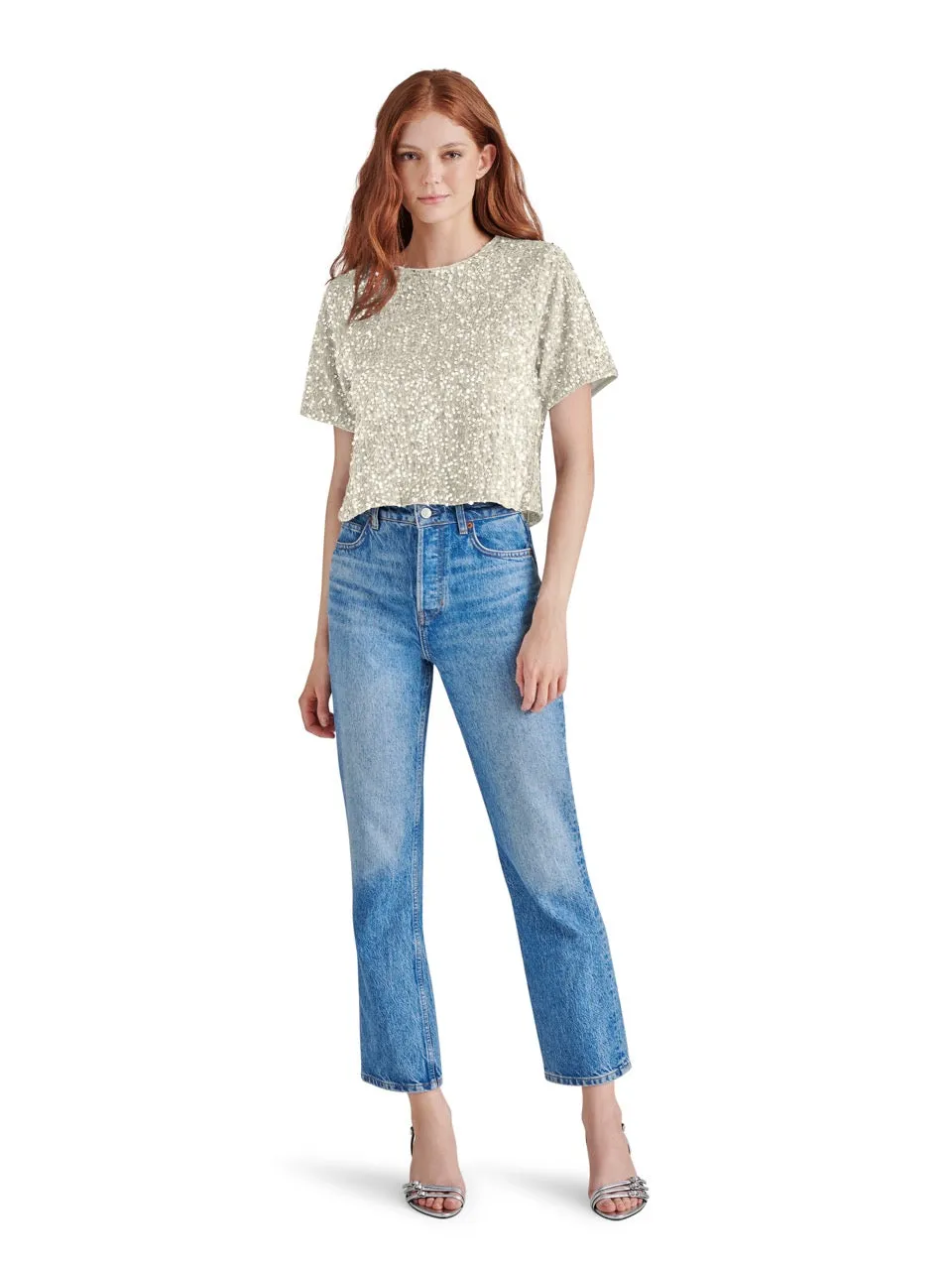 Steve Madden Cressa Sequin Velvet Top