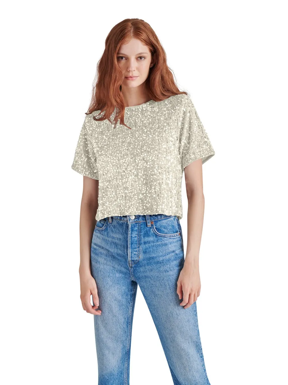 Steve Madden Cressa Sequin Velvet Top