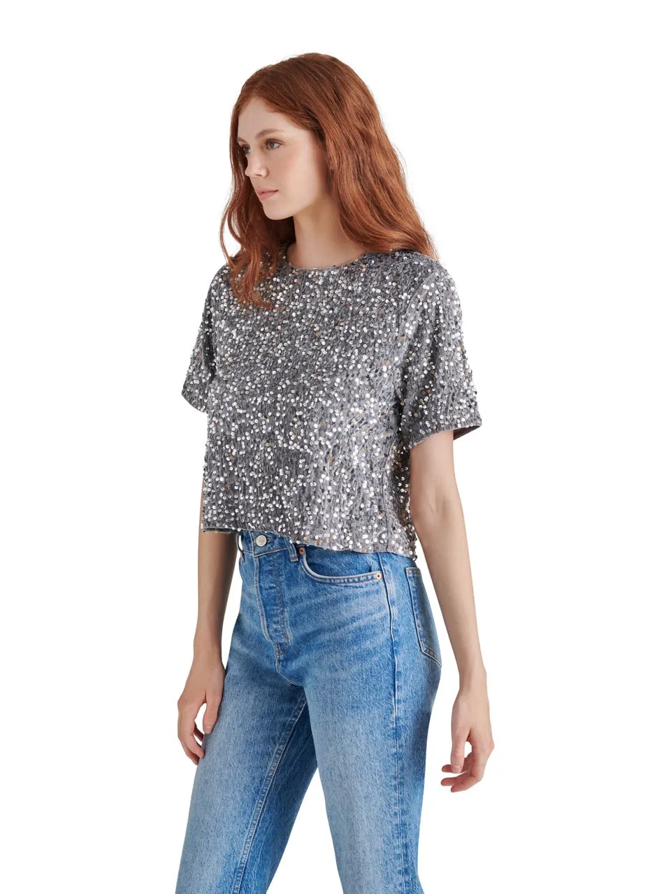 Steve Madden Cressa Sequin Velvet Top