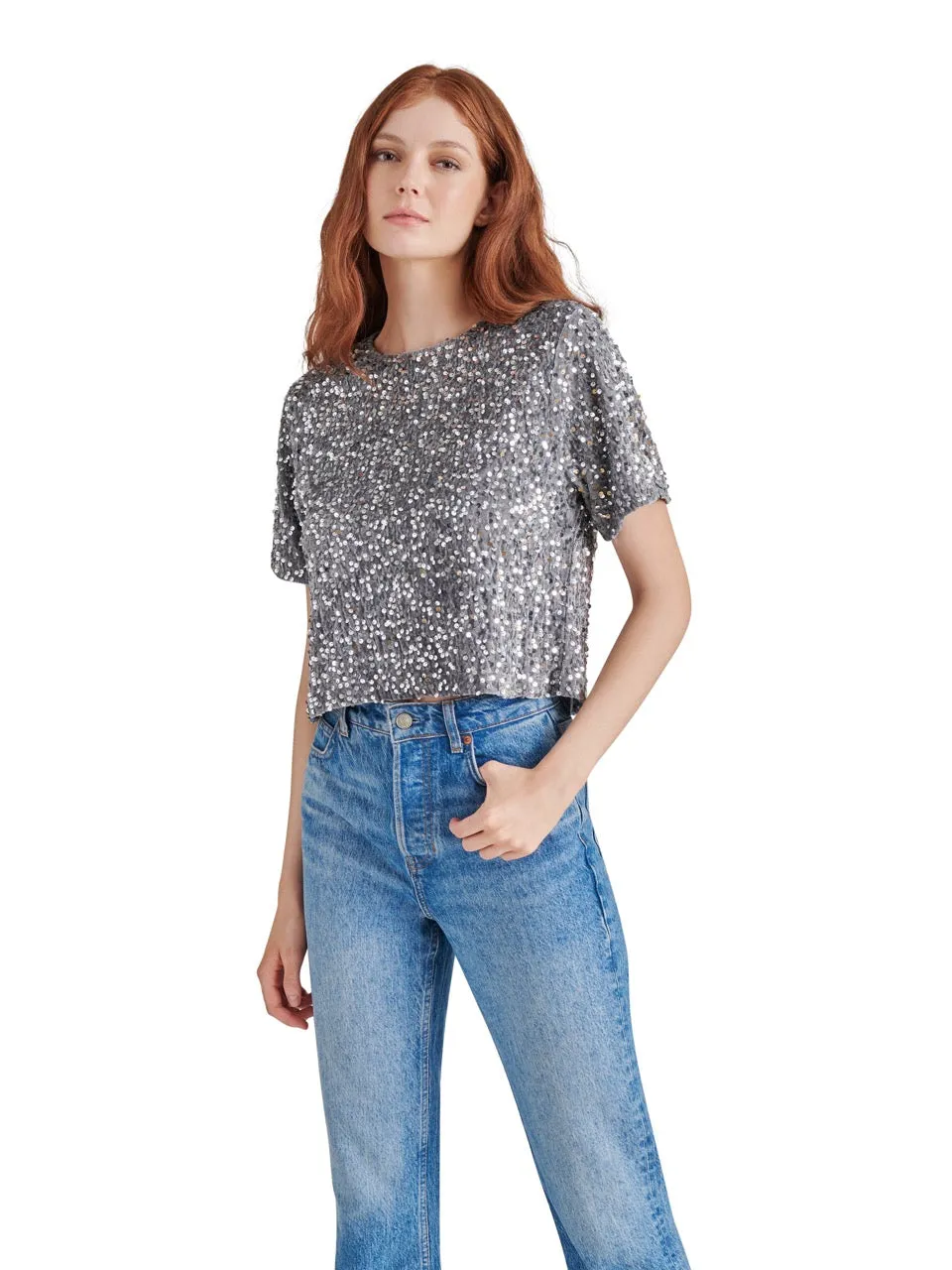 Steve Madden Cressa Sequin Velvet Top