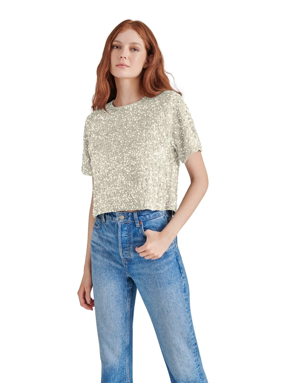 Steve Madden Cressa Sequin Velvet Top
