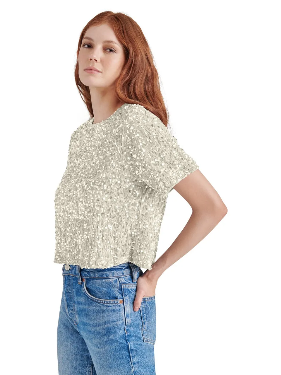 Steve Madden Cressa Sequin Velvet Top