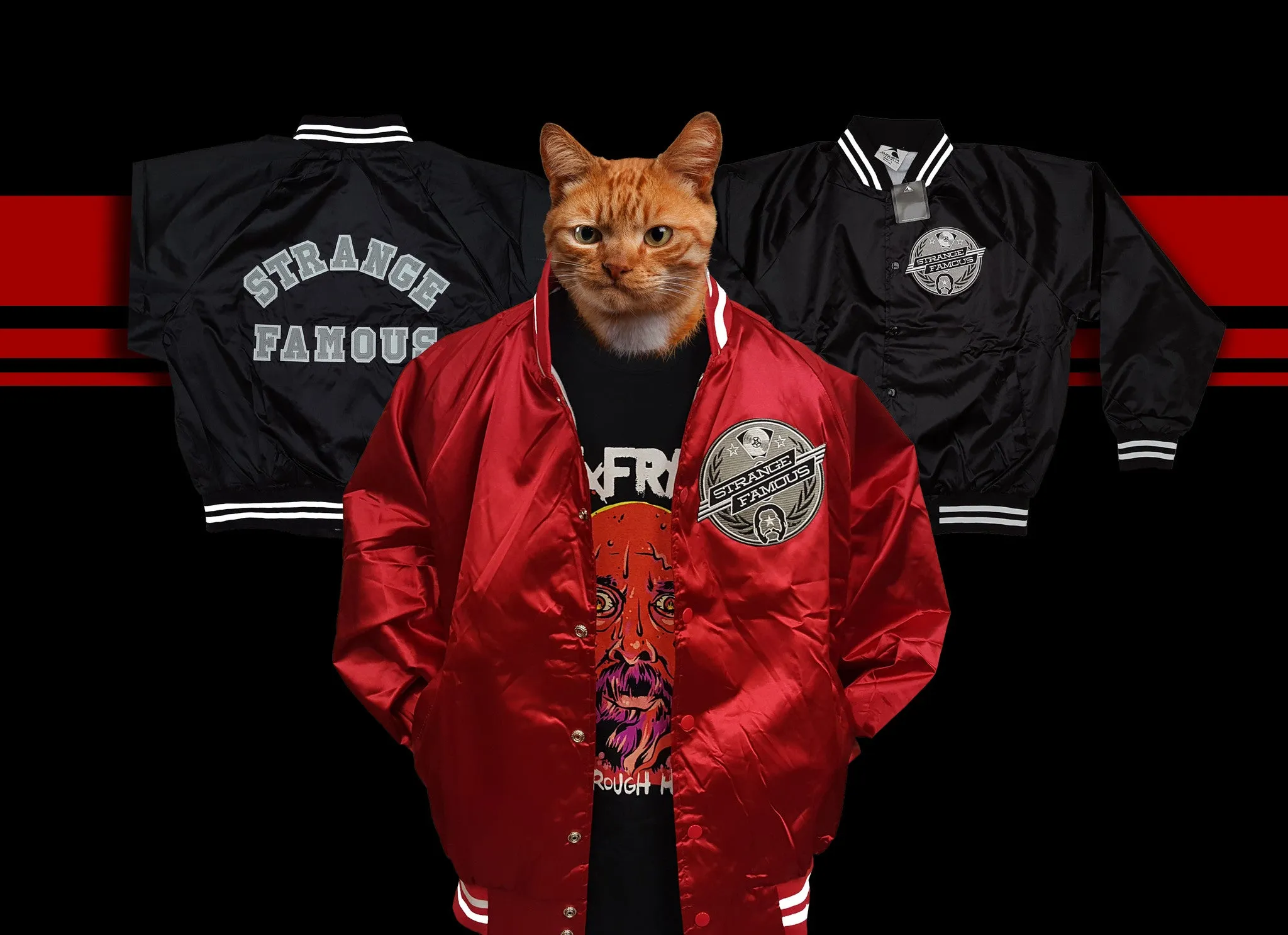 Strange Famous RED Satin Jacket