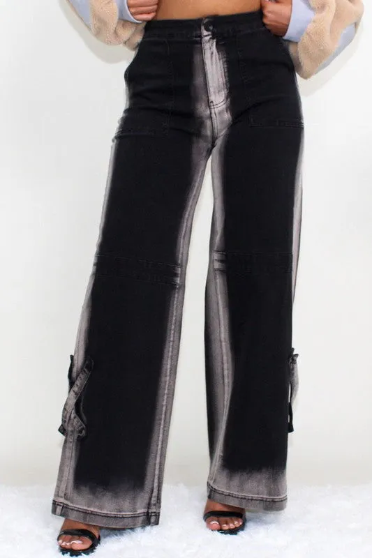 TEEK - BLACK LINE WASHED CASUAL DENIM JEANS