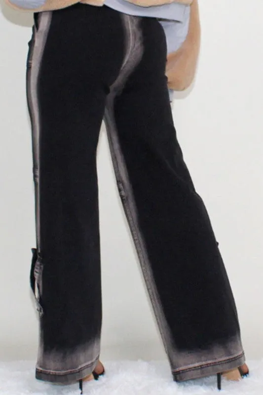 TEEK - BLACK LINE WASHED CASUAL DENIM JEANS