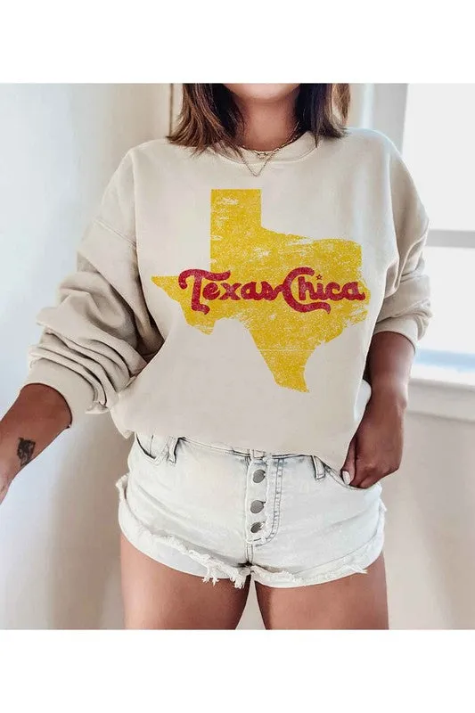 TEEK - TEXAS CHICA GRAPHIC PLUS SIZE SWEATSHIRT