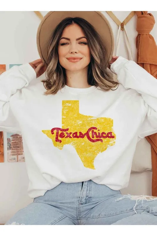 TEEK - TEXAS CHICA GRAPHIC PLUS SIZE SWEATSHIRT