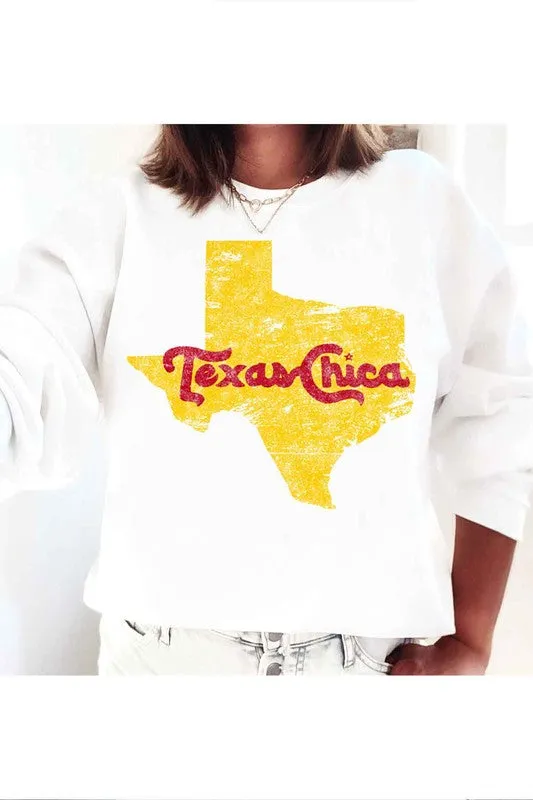 TEEK - TEXAS CHICA GRAPHIC PLUS SIZE SWEATSHIRT