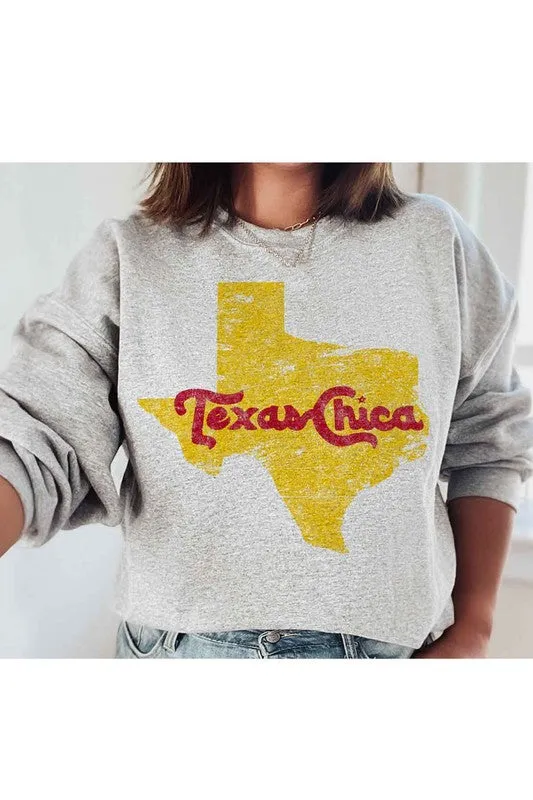 TEEK - TEXAS CHICA GRAPHIC PLUS SIZE SWEATSHIRT