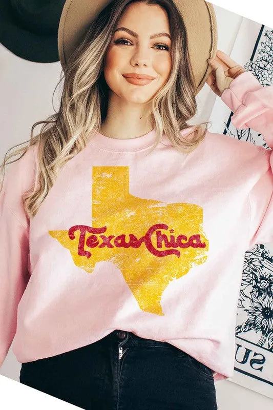TEEK - TEXAS CHICA GRAPHIC PLUS SIZE SWEATSHIRT
