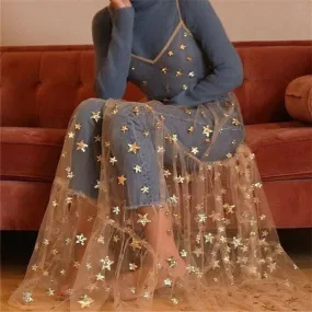 The  Dwelling in the Starry Constellations     Dress Overlay Kawaii Academia Y2K Cottagecore Coquette Fairycore Dollette Princesscore