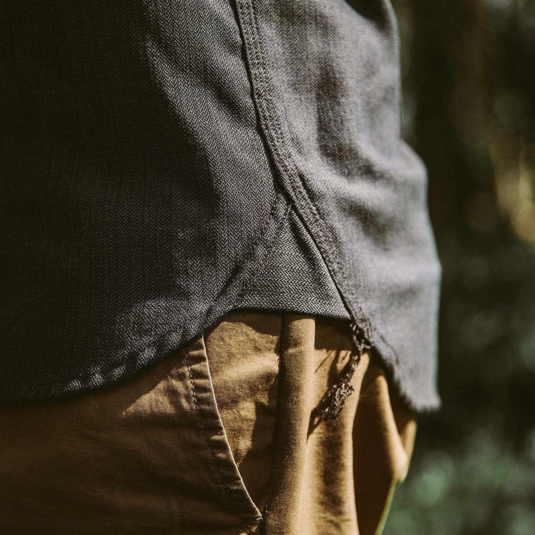 The Utility Shirt in Moss Merino 4S Herringbone