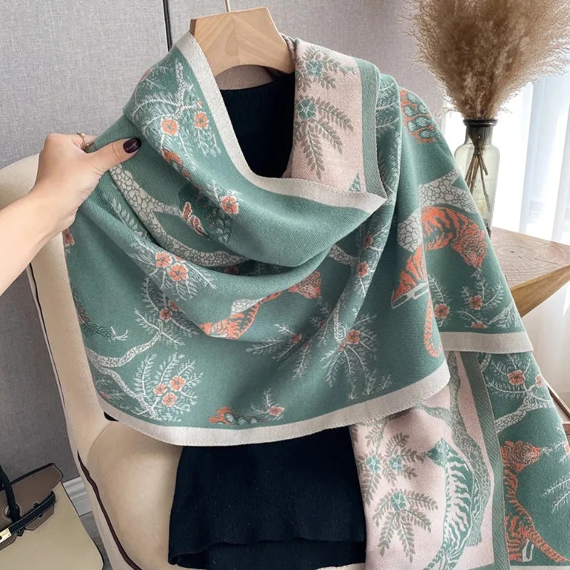 Tiger Patterned Women's Fashionable Shawl Wrap Scarves