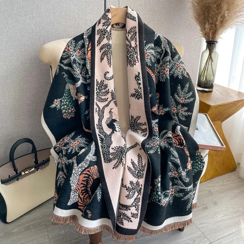 Tiger Patterned Women's Fashionable Shawl Wrap Scarves