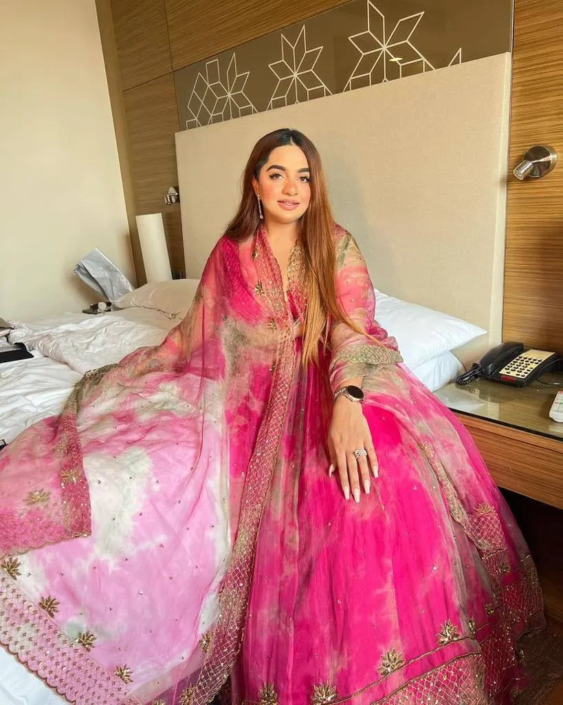 Trendy Pink Color Organza Silk Lehenga Choli