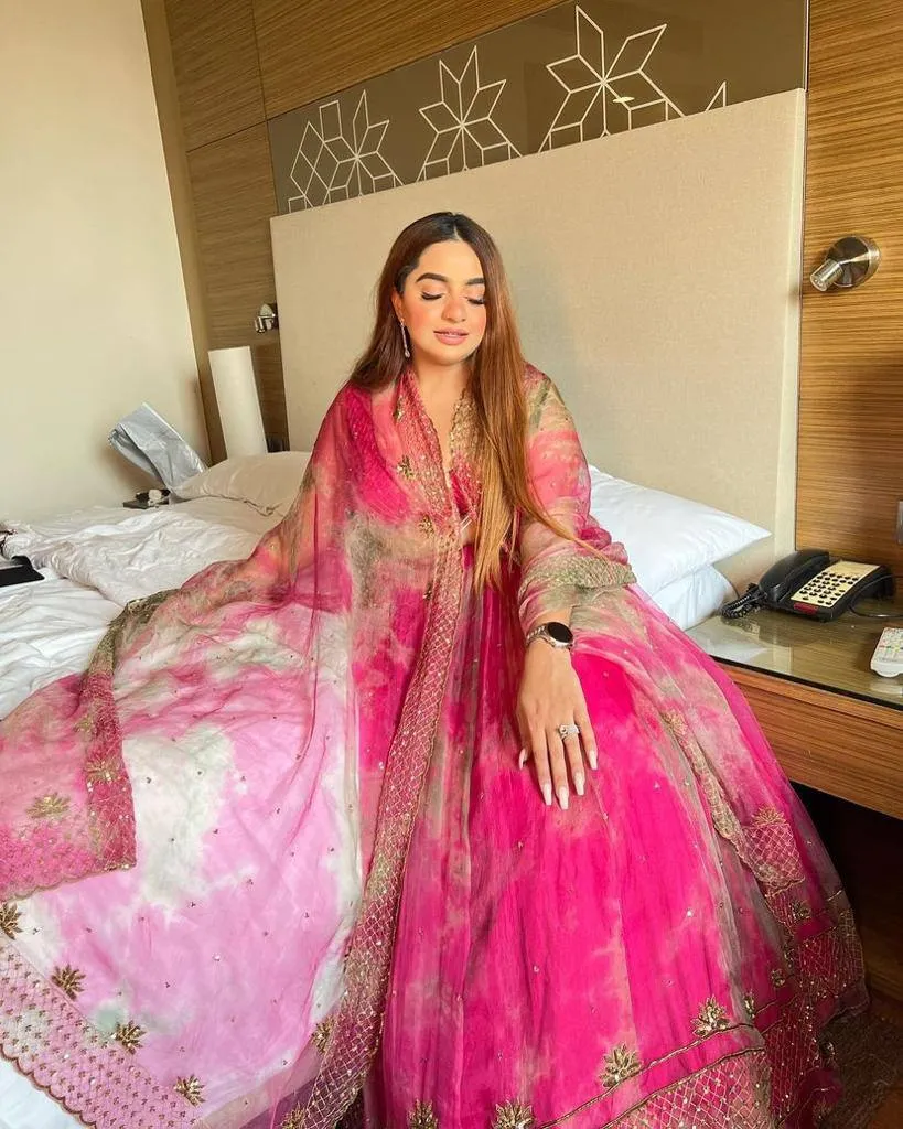 Trendy Pink Color Organza Silk Lehenga Choli