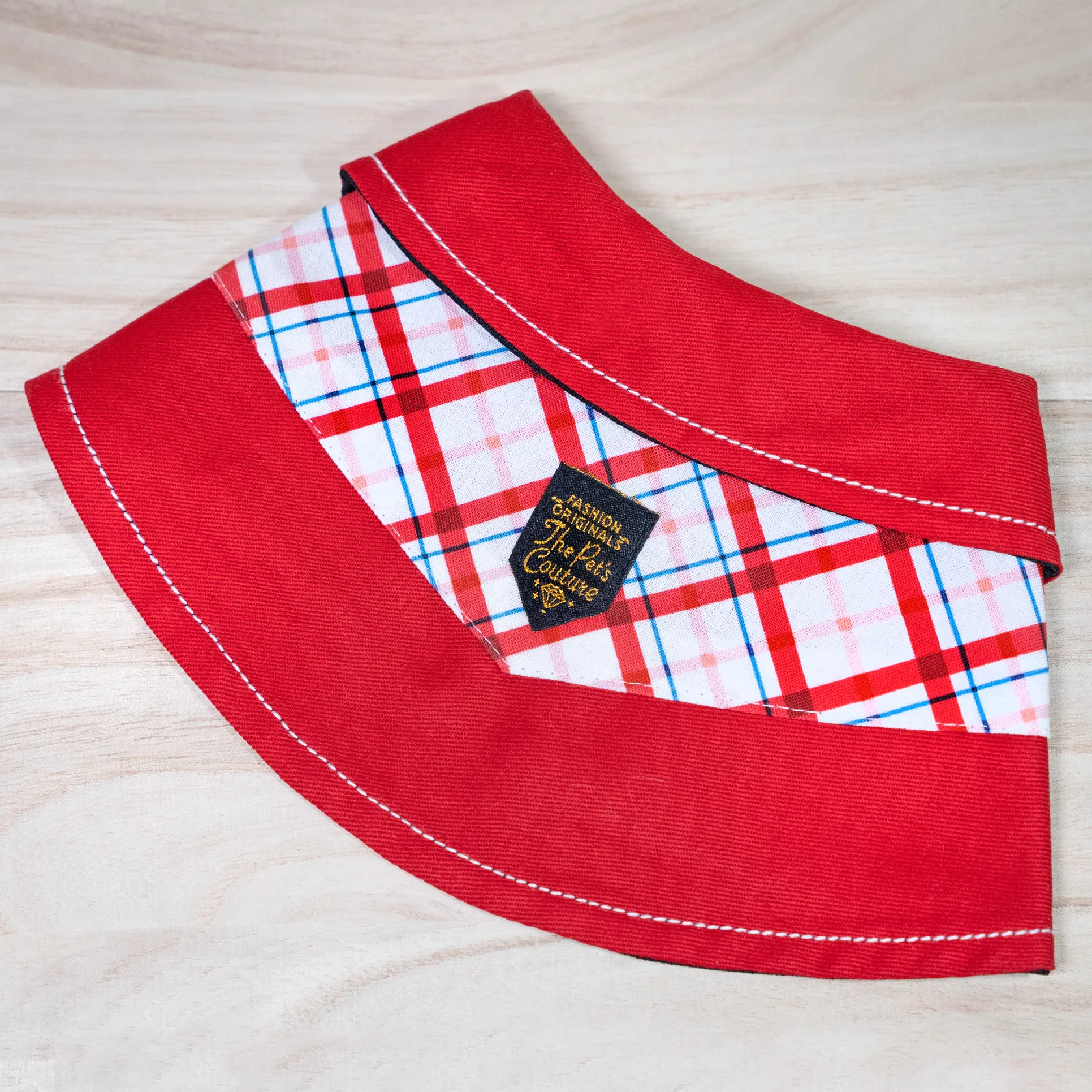 Unisex 2-Tone Denim Cape - Tattersall Checks