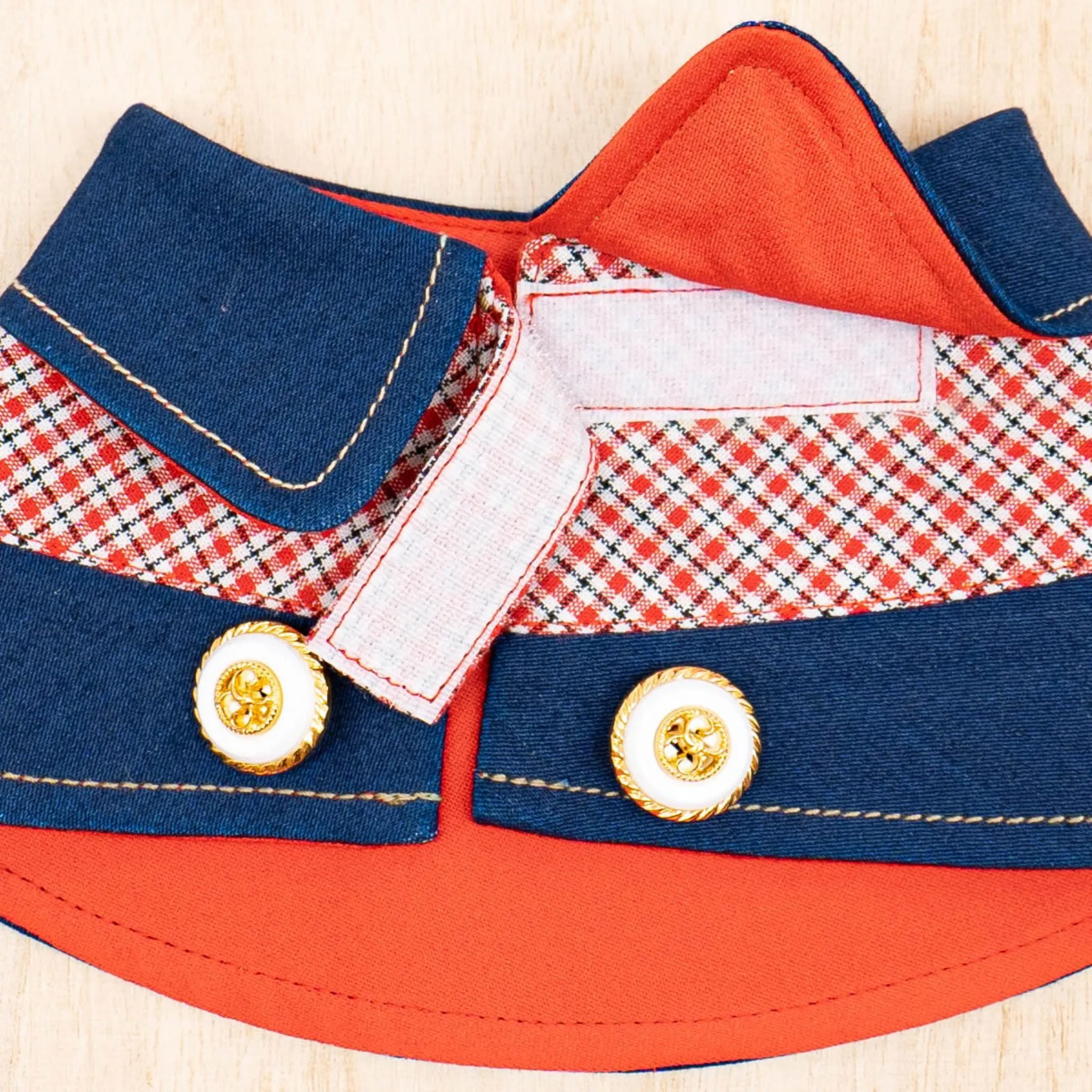 Unisex 2-Tone Denim Capes - Crimson Duke