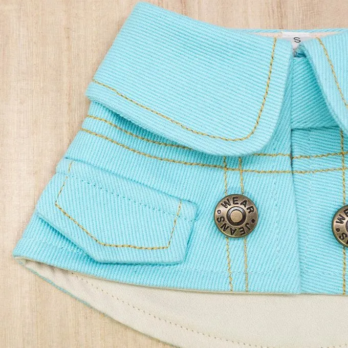 Unisex Tiffany Blue Denim Cape - Salvadore