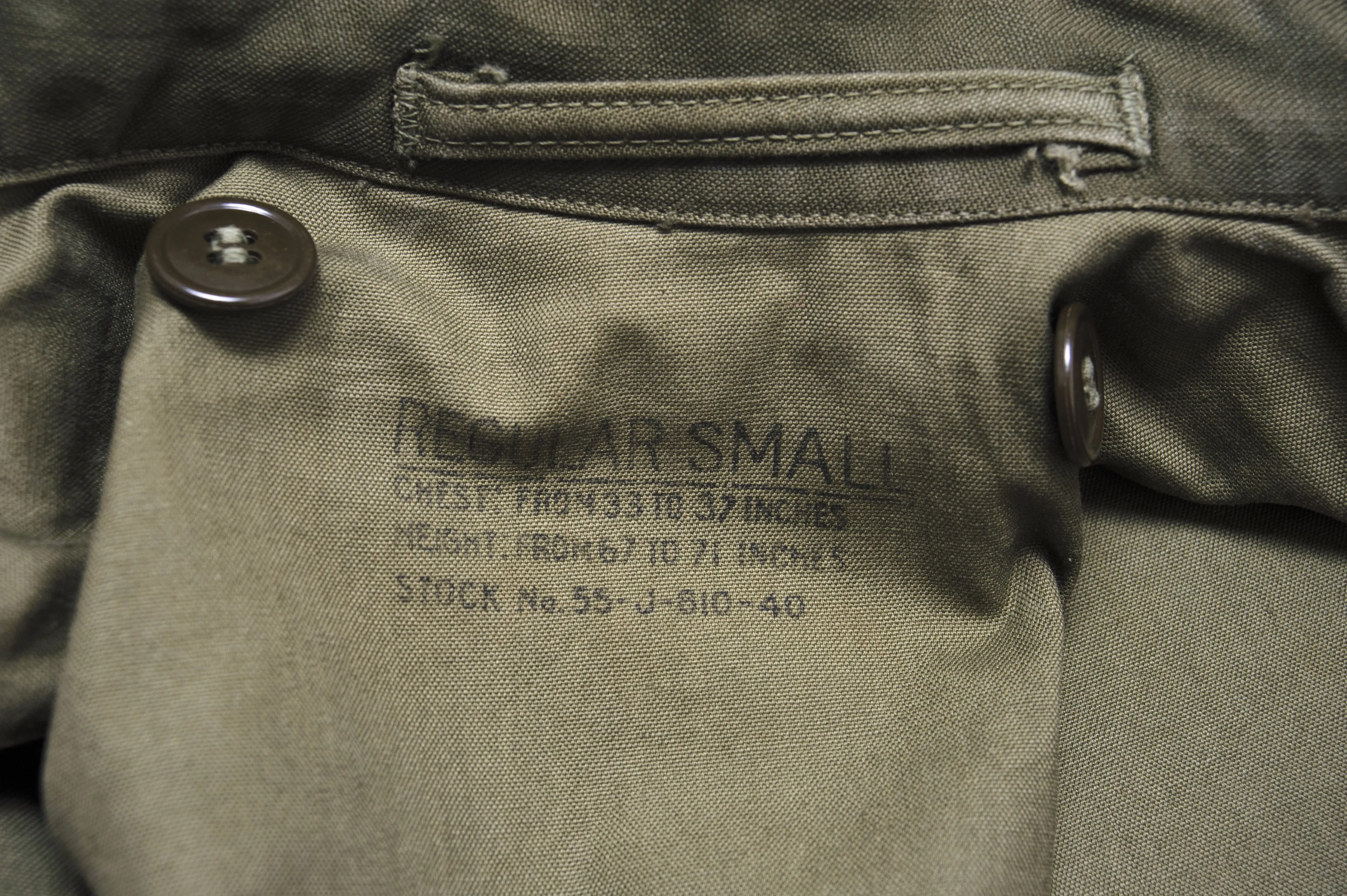 US ARMY M-1951 M51 FIELD JACKET 1952 KOREAN WAR SIZE SMALL REGULAR