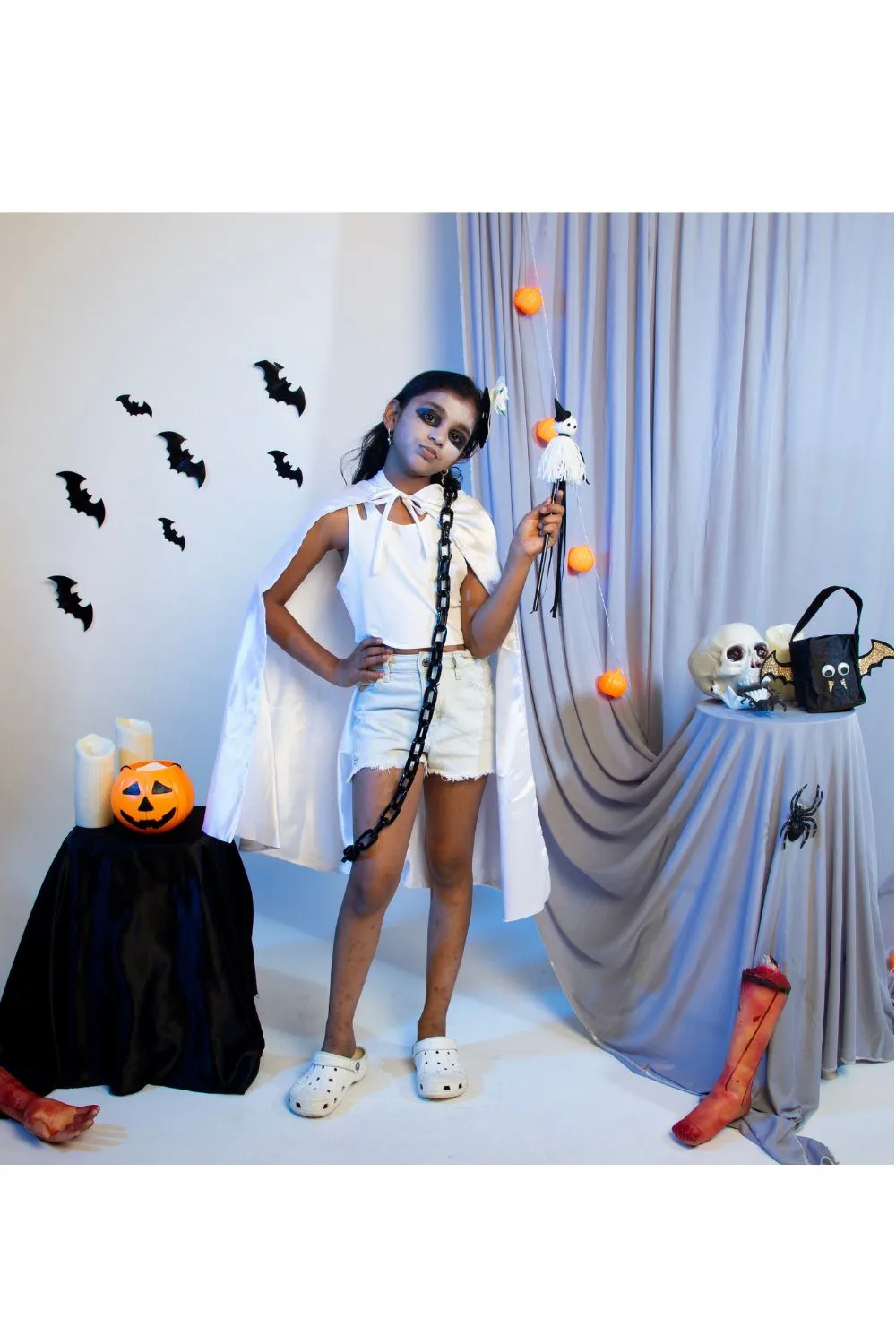 White And Black Halloween Ghost Theme Set Of 3