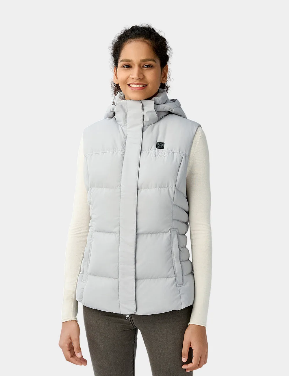 Women's Heated Down Vest - Grey