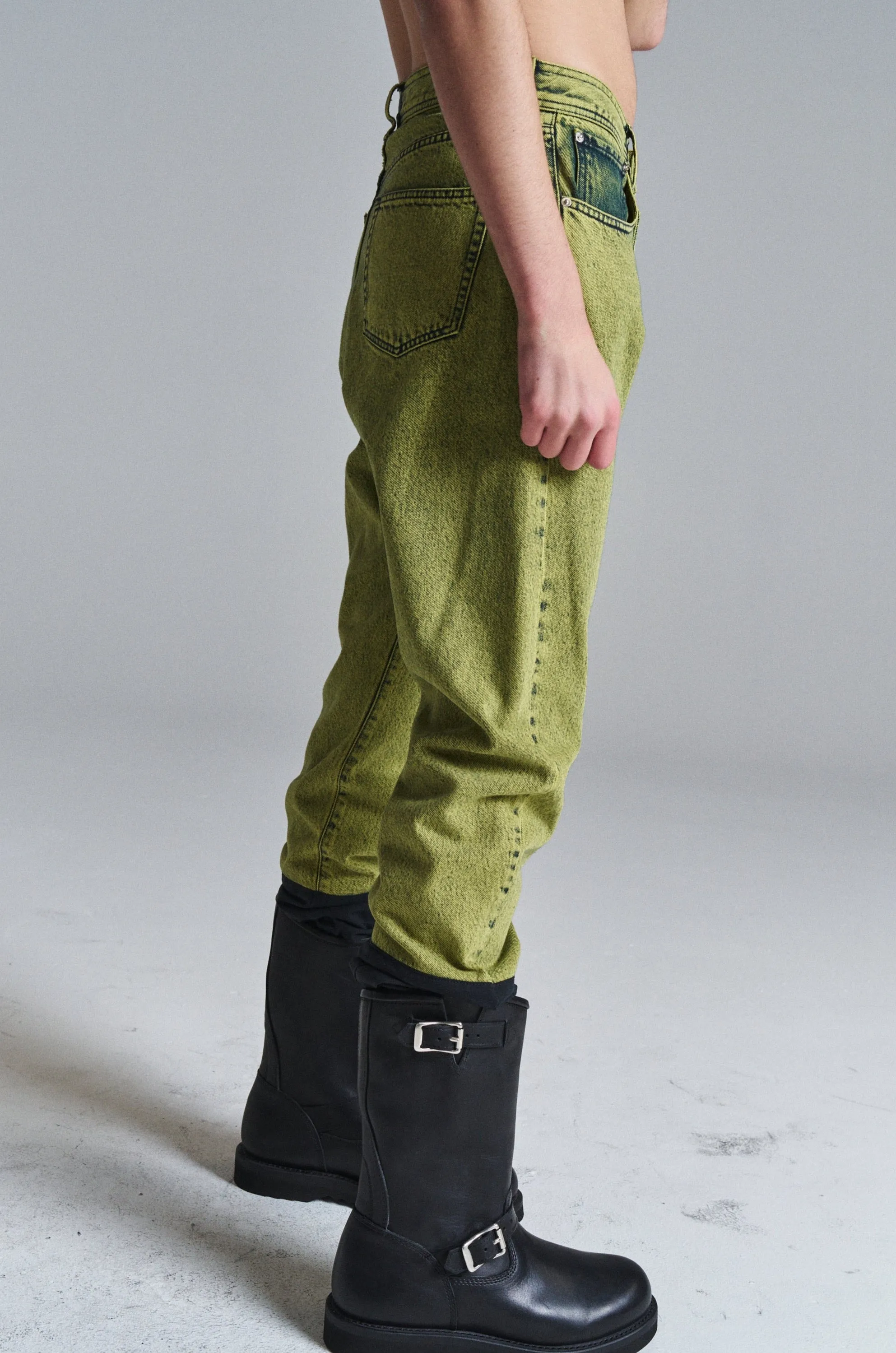 Yellow Naples Snow Wash Byra Denim Jeans