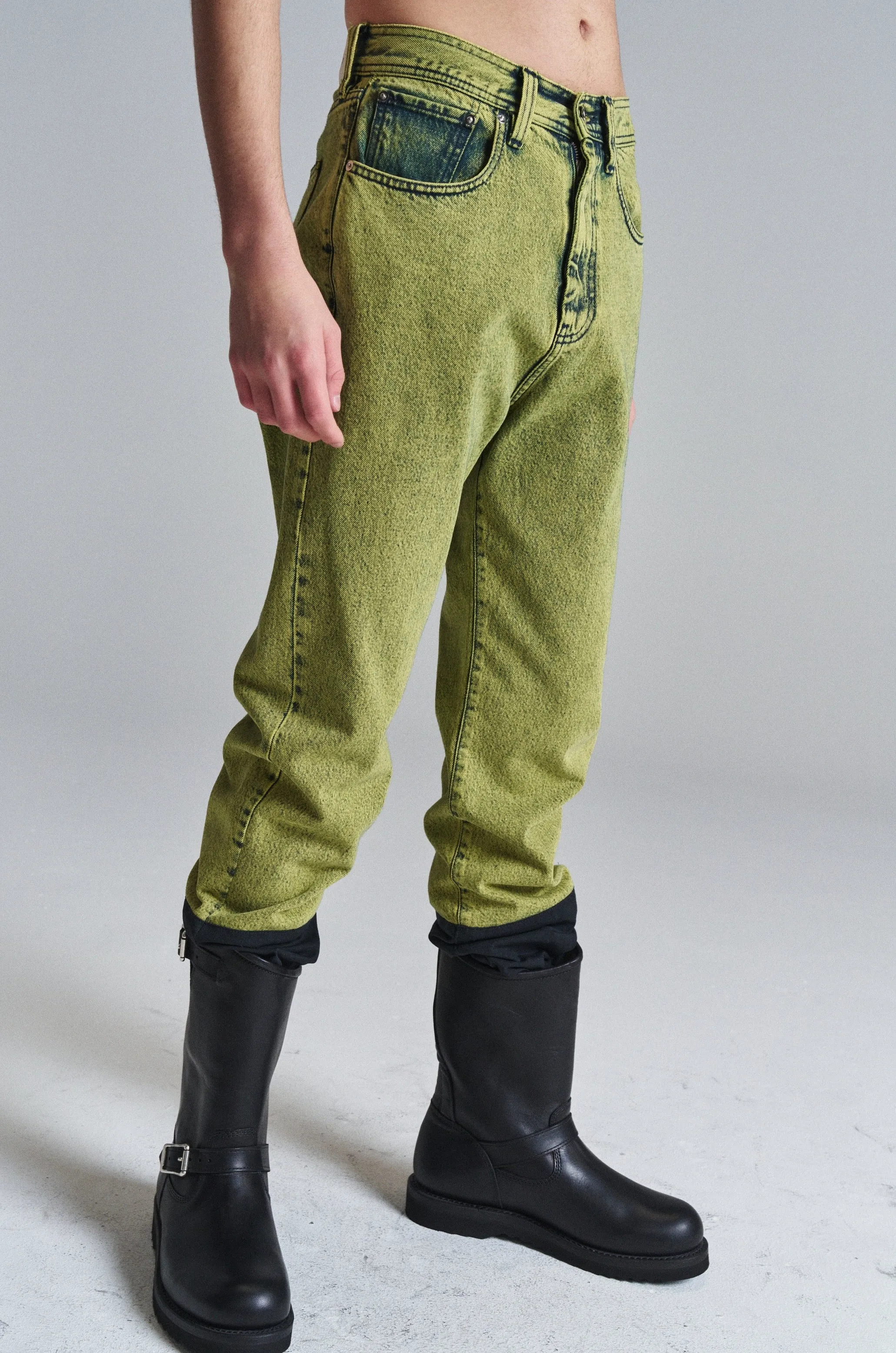Yellow Naples Snow Wash Byra Denim Jeans