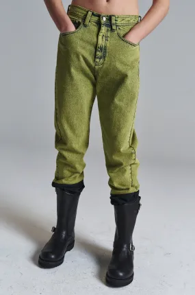 Yellow Naples Snow Wash Byra Denim Jeans
